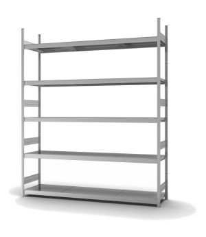 Großfachregal Grundregal ORION PLUS, 3.000×2.500×500 mm, verzinkt