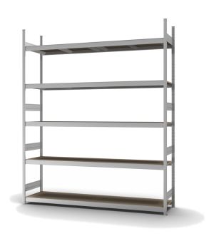 Großfachregal Grundregal ORION PLUS, 3.000×2.500×500 mm, Spanplatte natur