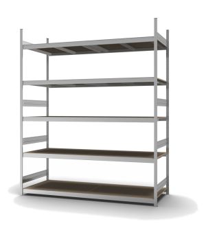Großfachregal Grundregal ORION PLUS, 3.000×2.500×800 mm, Spanplatte natur