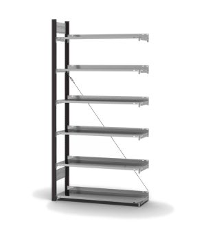 Aktenregal Anbauregal ORION PLUS, 2.000×1.000×300 mm, verzinkt