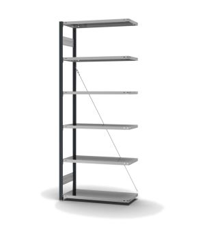 Fachbodenregal Anbauregal ORION PLUS, 2.500×1.000×400 mm, verzinkt