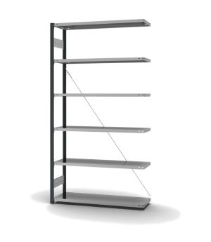 Fachbodenregal Anbauregal ORION PLUS, 2.500×1.300×400 mm, verzinkt