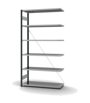 Fachbodenregal Anbauregal ORION PLUS, 2.500×1.300×500 mm, verzinkt