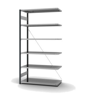 Fachbodenregal Anbauregal ORION PLUS, 2.500×1.300×600 mm, verzinkt