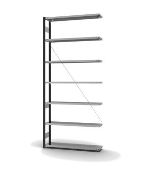 Fachbodenregal Anbauregal ORION PLUS, 3.000×1.300×300 mm, verzinkt