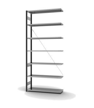 Fachbodenregal Anbauregal ORION PLUS, 3.000×1.300×400 mm, verzinkt