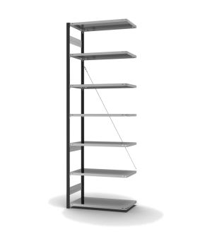 Fachbodenregal Anbauregal ORION PLUS, 3.000×1.000×500 mm, verzinkt