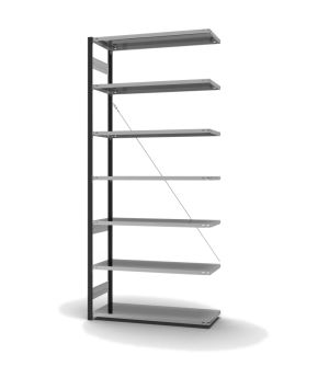 Fachbodenregal Anbauregal ORION PLUS, 3.000×1.300×500 mm, verzinkt
