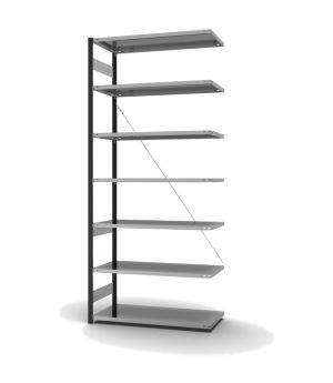 Fachbodenregal Anbauregal ORION PLUS, 3.000×1.300×600 mm, verzinkt