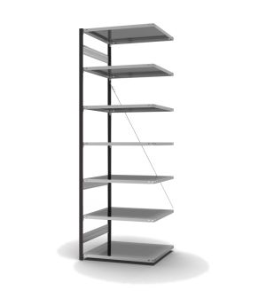 Fachbodenregal Anbauregal ORION PLUS, 3.000×1.000×800 mm, verzinkt