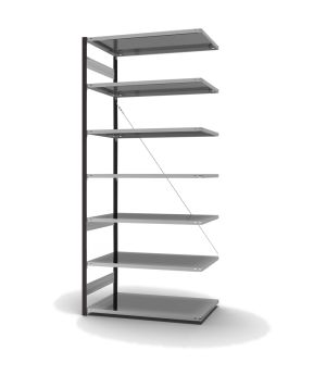 Fachbodenregal Anbauregal ORION PLUS, 3.000×1.300×800 mm, verzinkt