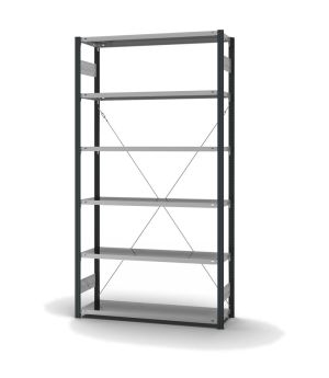 Fachbodenregal Grundregal ORION PLUS, 2.500×1.300×400 mm, verzinkt