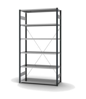 Fachbodenregal Grundregal ORION PLUS, 2.500×1.300×500 mm, verzinkt