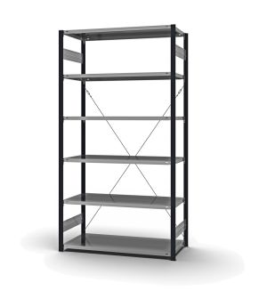 Fachbodenregal Grundregal ORION PLUS, 2.500×1.300×600 mm, verzinkt