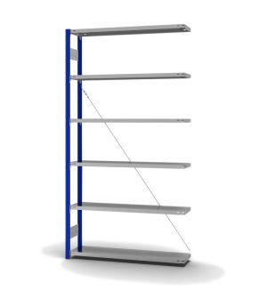Fachbodenregal Anbauregal ORION PLUS, 2.500×1.300×300 mm, verzinkt