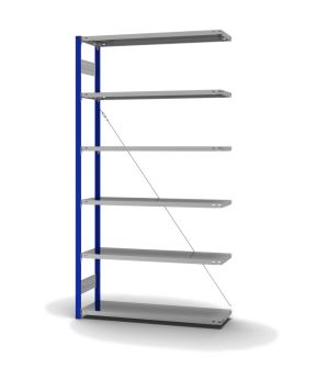 Fachbodenregal Anbauregal ORION PLUS, 2.500×1.300×400 mm, verzinkt