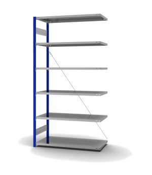 Fachbodenregal Anbauregal ORION PLUS, 2.500×1.300×600 mm, verzinkt