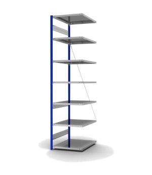 Fachbodenregal Anbauregal ORION PLUS, 3.000×750×800 mm, verzinkt
