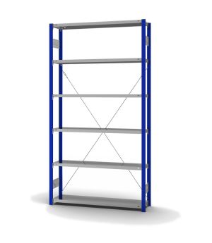 Fachbodenregal Grundregal ORION PLUS, 2.500×1.300×300 mm, verzinkt