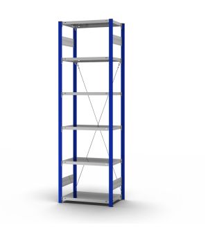 Fachbodenregal Grundregal ORION PLUS, 2.500×750×400 mm, verzinkt
