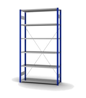 Fachbodenregal Grundregal ORION PLUS, 2.500×1.300×400 mm, verzinkt