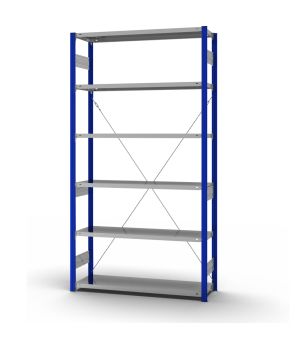 Fachbodenregal Grundregal ORION PLUS, 2.500×1.300×400 mm, verzinkt