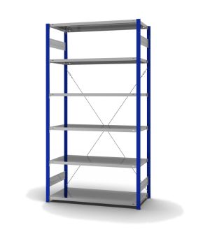 Fachbodenregal Grundregal ORION PLUS, 2.500×1.300×600 mm, verzinkt