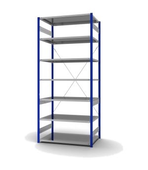 Fachbodenregal Grundregal ORION PLUS, 3.000×1.300×800 mm, verzinkt