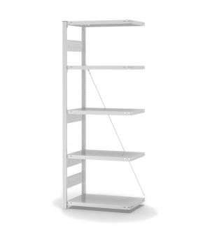 Fachbodenregal Anbauregal ORION PLUS, 2.000×750×400 mm, lichtgrau