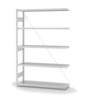 Fachbodenregal Anbauregal ORION PLUS, 2.000×1.300×400 mm, lichtgrau