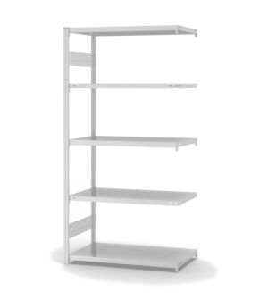 Fachbodenregal Anbauregal ORION PLUS, 2.000×1.000×500 mm, lichtgrau