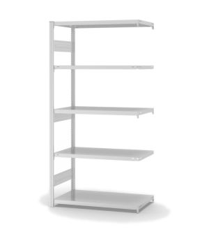 Fachbodenregal Anbauregal ORION PLUS, 2.000×1.000×500 mm, lichtgrau