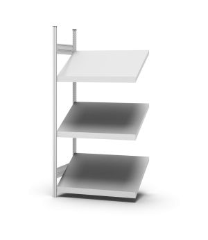 Schrägbodenregal Anbauregal ORION PLUS, 2.000×1.000×600 mm, lichtgrau