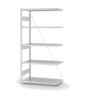 Fachbodenregal Anbauregal ORION PLUS, 2.000×1.000×500 mm, lichtgrau