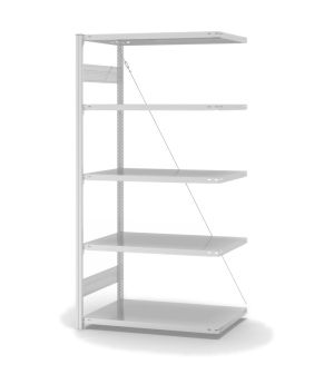 Fachbodenregal Anbauregal ORION PLUS, 2.000×1.000×600 mm, lichtgrau