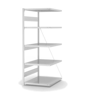 Fachbodenregal Anbauregal ORION PLUS, 2.000×750×800 mm, lichtgrau