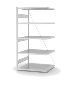 Fachbodenregal Anbauregal ORION PLUS, 2.000×1.000×800 mm, lichtgrau