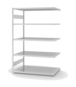 Fachbodenregal Anbauregal ORION PLUS, 2.000×1.300×800 mm, lichtgrau