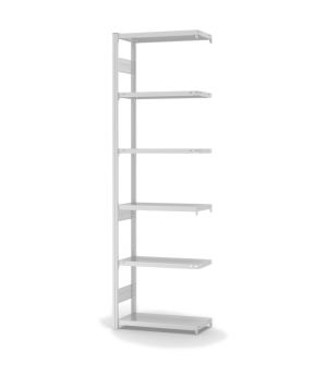 Fachbodenregal Anbauregal ORION PLUS, 2.500×750×300 mm, lichtgrau