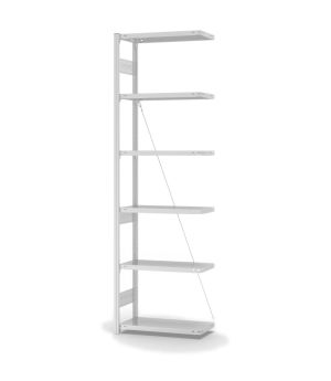 Fachbodenregal Anbauregal ORION PLUS, 2.500×750×300 mm, lichtgrau