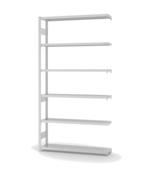 Fachbodenregal Anbauregal ORION PLUS, 2.500×1.300×300 mm, lichtgrau