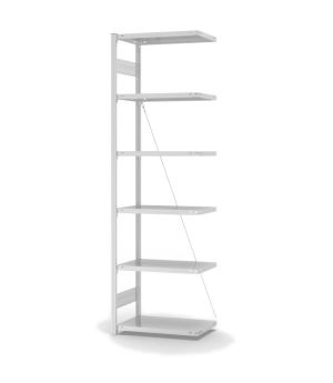 Fachbodenregal Anbauregal ORION PLUS, 2.500×750×400 mm, lichtgrau