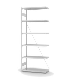 Lebensmittelregal Anbauregal ORION PLUS, 2.500×1.000×400 mm, weiss