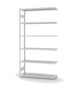 Fachbodenregal Anbauregal ORION PLUS, 2.500×1.300×400 mm, lichtgrau
