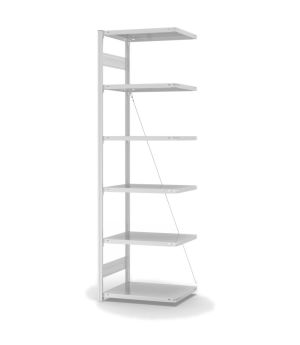 Fachbodenregal Anbauregal ORION PLUS, 2.500×750×500 mm, lichtgrau