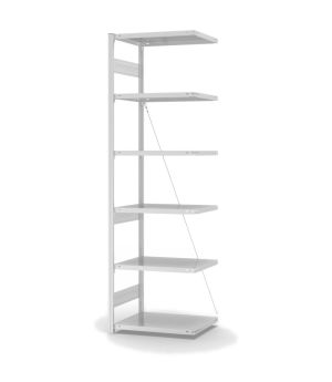 Fachbodenregal Anbauregal ORION PLUS, 2.500×750×500 mm, lichtgrau