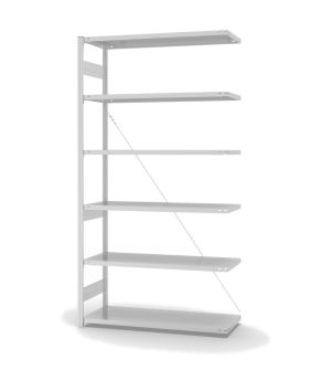 Fachbodenregal Anbauregal ORION PLUS, 2.500×1.300×500 mm, lichtgrau