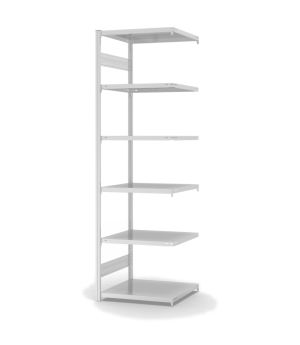 Fachbodenregal Anbauregal ORION PLUS, 2.500×750×600 mm, lichtgrau
