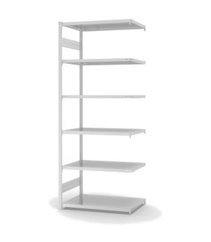 Fachbodenregal Anbauregal ORION PLUS, 2.500×1.000×600 mm, lichtgrau