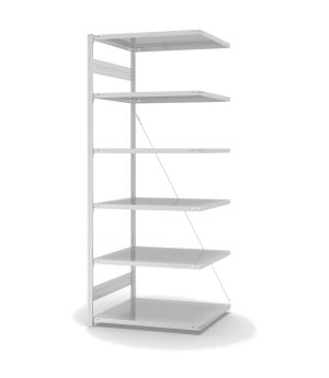 Fachbodenregal Anbauregal ORION PLUS, 2.500×1.000×800 mm, lichtgrau